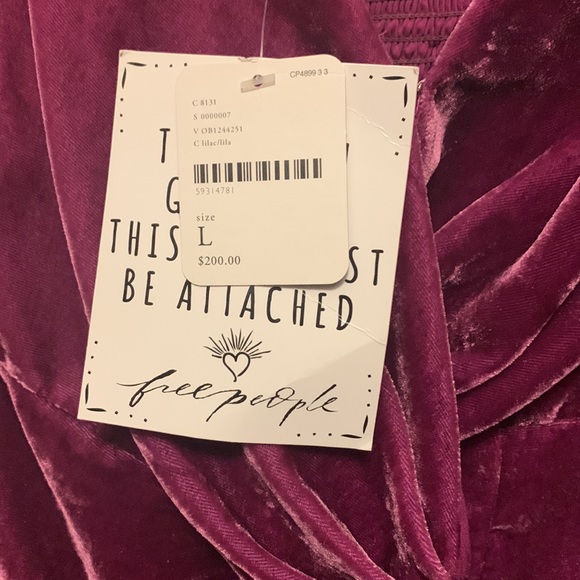 NWT free people purple velvet party ROMPER size large - Picture 4 of 15